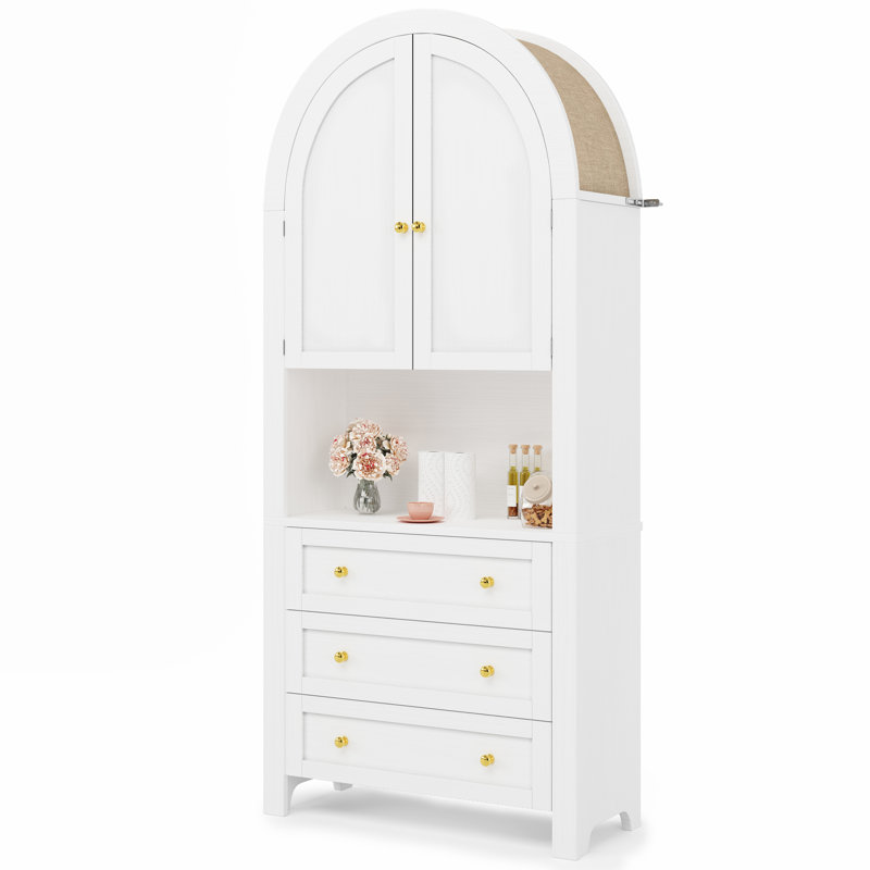 180cm Kitchen Pantry, White
