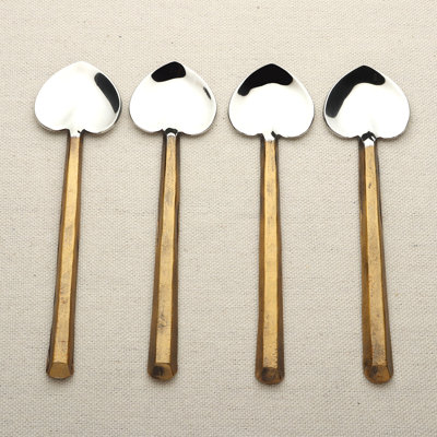 Inox Artisans Plateau Heart Spoon 4 Pc. Set