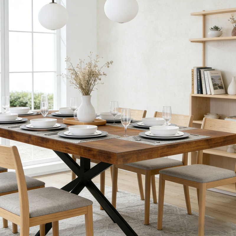 Table de salle à manger extensible pour 4 6 8, table de cuisine rectangulaire de 55 à 70,9 po, table de salle à manger extensible avec rangement caché, table de cuisine de style maison de campagne peu encombrante