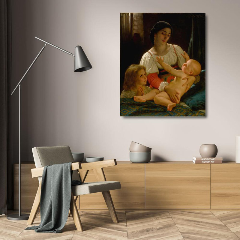 "Awakening" par William Bouguereau - Toile tendue avec châssis, H 24 po x l 17 po
