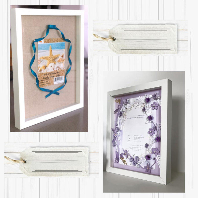 15X12 Black Display Shadow Box (2-Pack) Frame W/Linen Background And 16 Stick Pins - Ready To Hang Shadowbox Picture Frame - Box Display Baby Memorabilia Wedding