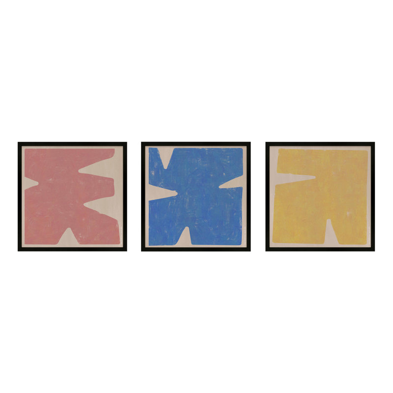 Sculpted Pastel Set by Romina Gadler, 16" H x 16" W, Black Paper Framed