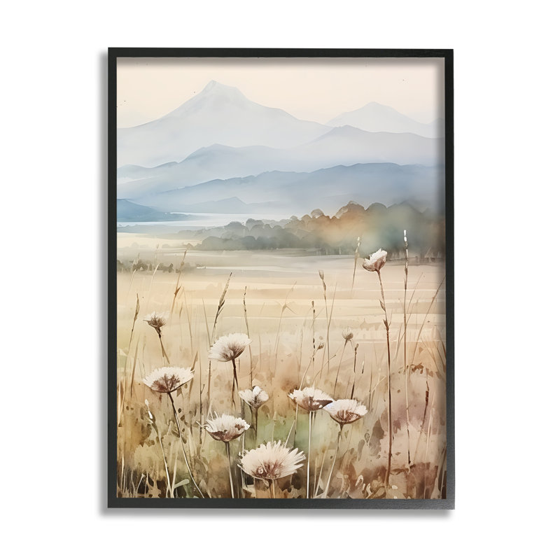 Bb-284-Foggy Peaks Landscape, peinture sur bois encadrée, Noir, H 30 po x l 24 po x P 1,5 po