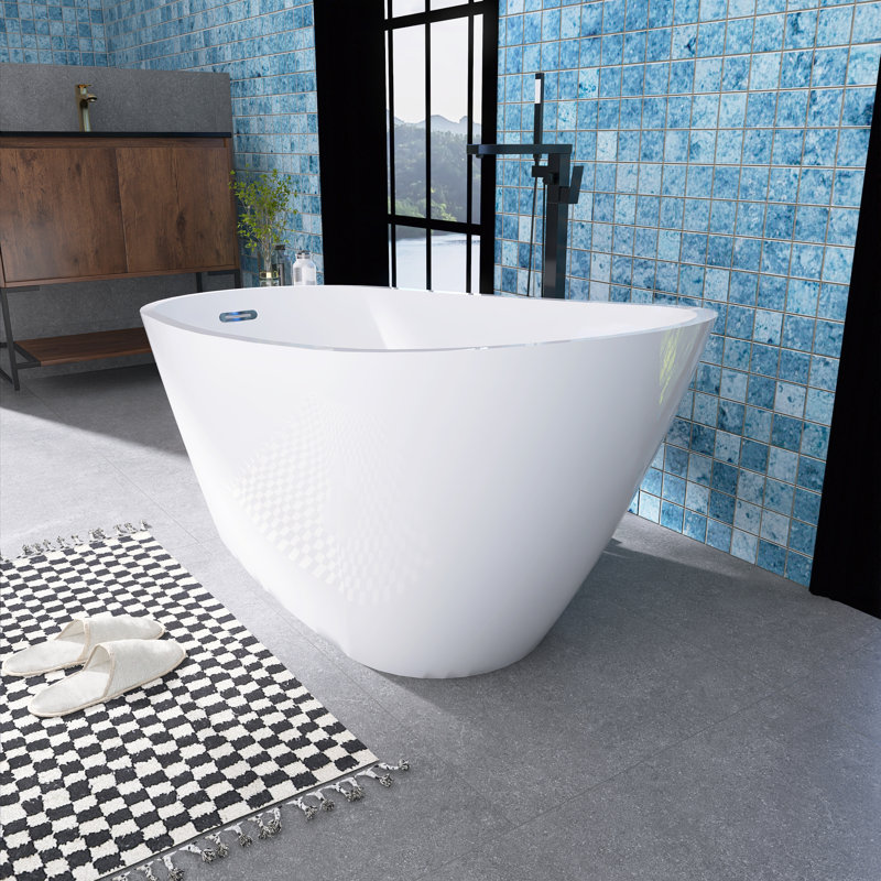 59.1'' x 28.7'' Freestanding Soaking Acrylic Bathtub