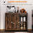 Industrial Sideboard Buffet Cabinet By . Rustic Brown. With Adjustable Shelf. Sliding Door. 35.5" W X 13.5" D 30" H Sideboard. Brown Finish. Door And Shelf For Room.