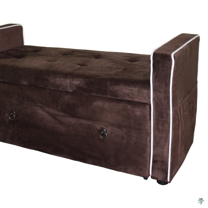 Banc de rangement pour chaussures 22 po, suède