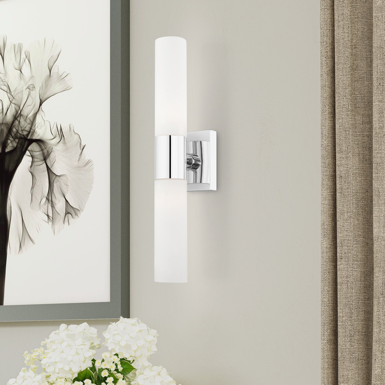 Cailum 2-Light Dimmable Vanity Light, Chrome