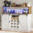 Abrianna 47" Farmhouse Coffee Bar Cabinet with LED Lights-1674849544
