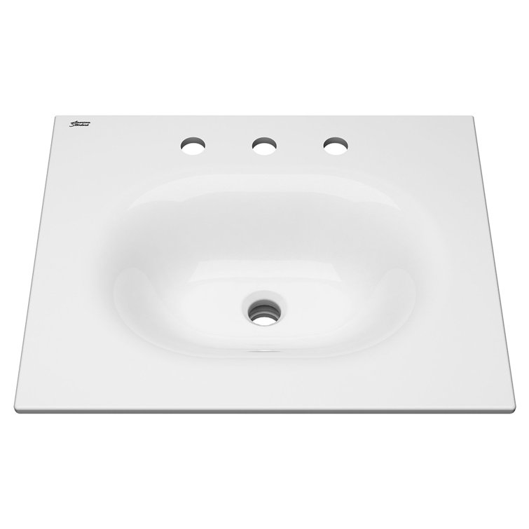 American Standard Studio S 20'' White Vitreous China Rectangular Bathroom Sink with Overflow