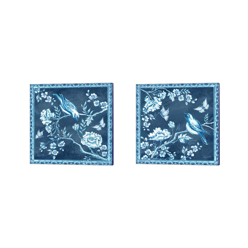 " Chinoiserie Tile Blue I & II " by Tre Sorelle Studios 2 - Pieces