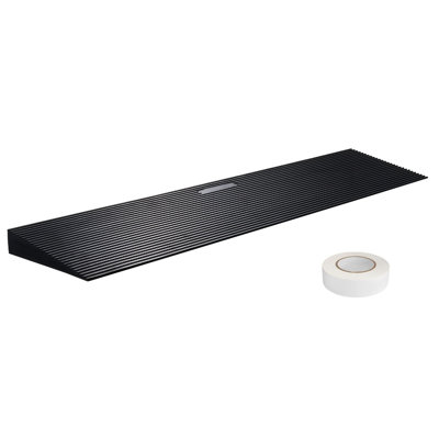 Rampe de seuil réglable 1,6 "pour aspirateur robot, rampe de fauteuil roulant en caoutchouc naturel d'une largeur de 35,4 po, rampe en caoutchouc solide antidérapante avec ruban adhésif double face pour les portes, les entrées et la salle de bain