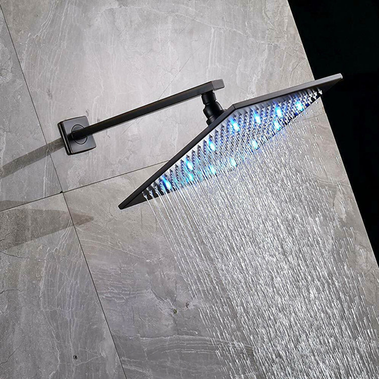 Rivera Oil Rubbed Bronze LED Rain Shower with Wall Jets and Mixer Valve