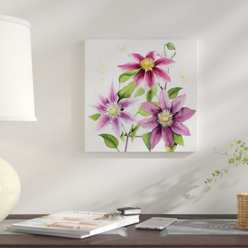 «Clematis Climb II», impression sur toile, H 26 po x l 26 po x P 1,5 po, Toile tendue, Pas de tapis