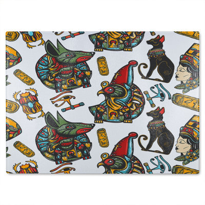 Queen Cleopatra History Glass Chopping Board