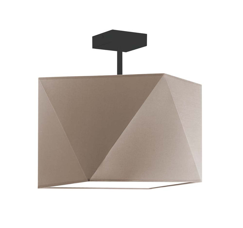 Demarian Fabric Semi Flush Mount, Light Brown, Black