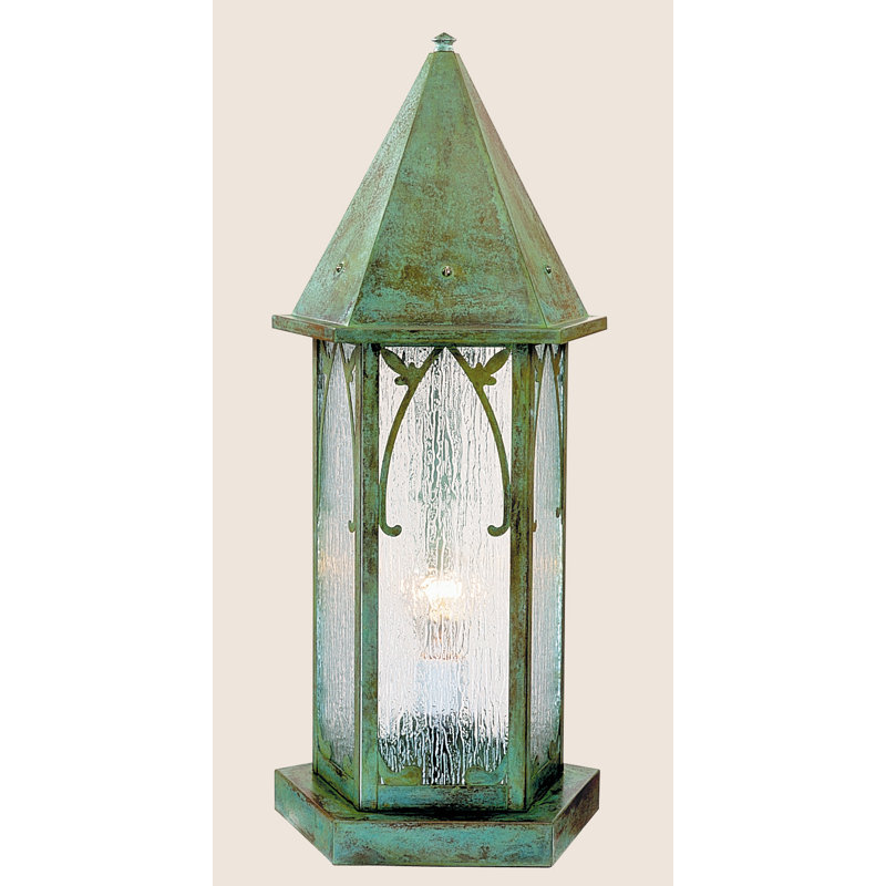 Luminaire d'extérieur à 1 lumière Sebring, H 23,75 po x l 10 po, Vert-de-gris patine, Brouillard pluvieux