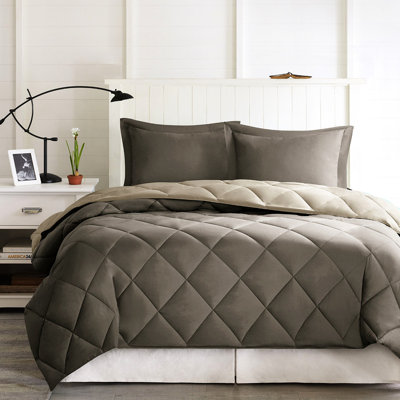 3m Comforter - Fill, 2 Shams, Reversible, Warm, Machine Washable, Soft & Cozy Diamond Quilting, Warm