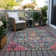 Machine Washable Indoor/Outdoor Xhevrie Teal Rug