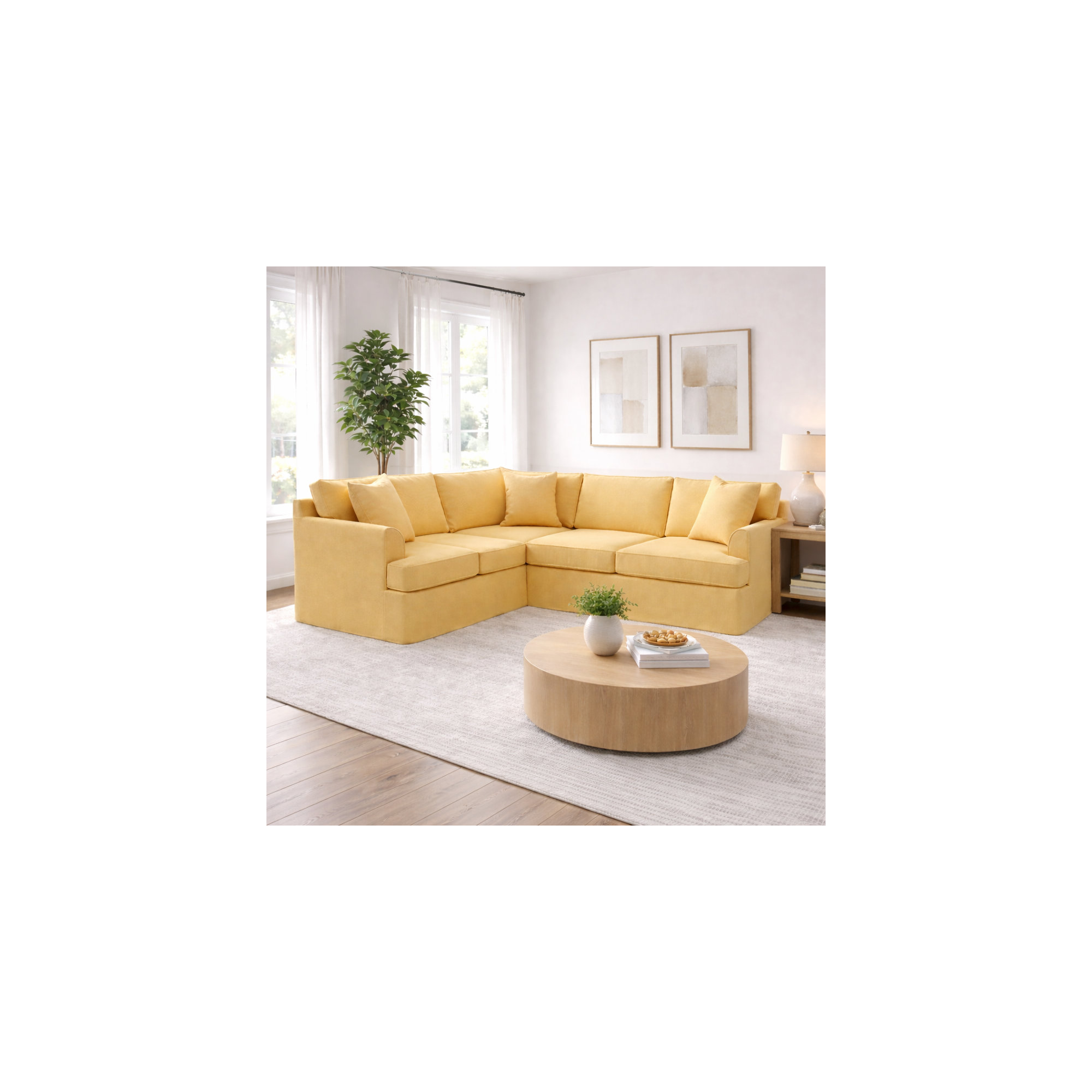 Conradina 2-Piece Slipcovered Sectional, Left Hand Facing, Bayou Sunshine Canvas