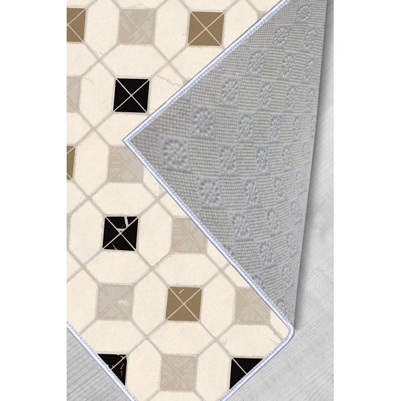 Stylish Hall Carpet (2.6 x 4.9 ft), 100% Polyester, 0.3 in Pile Height | Non-Slip PVC Dot Underside, 3D Digital Printing | Machine Washable, Durable & Easy Care, Perfect for Entryways & Living Rooms