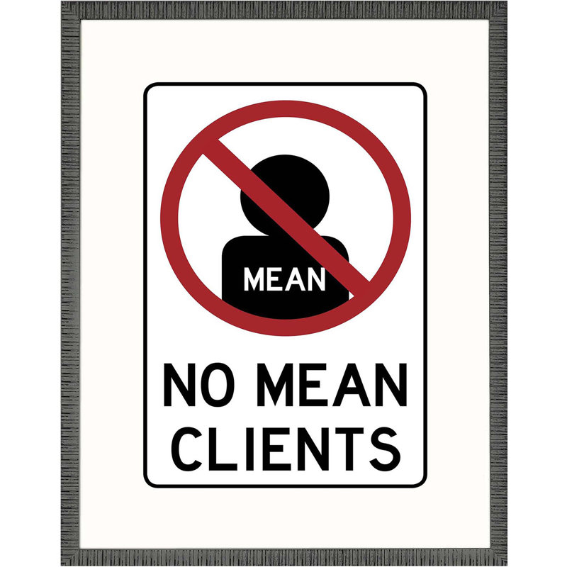 «No méchants clients», art encadré