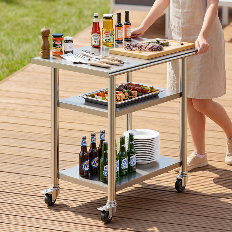 Stainless Steel Shelving Unit, 86.4cm H x 91.4cm W x 61cm D