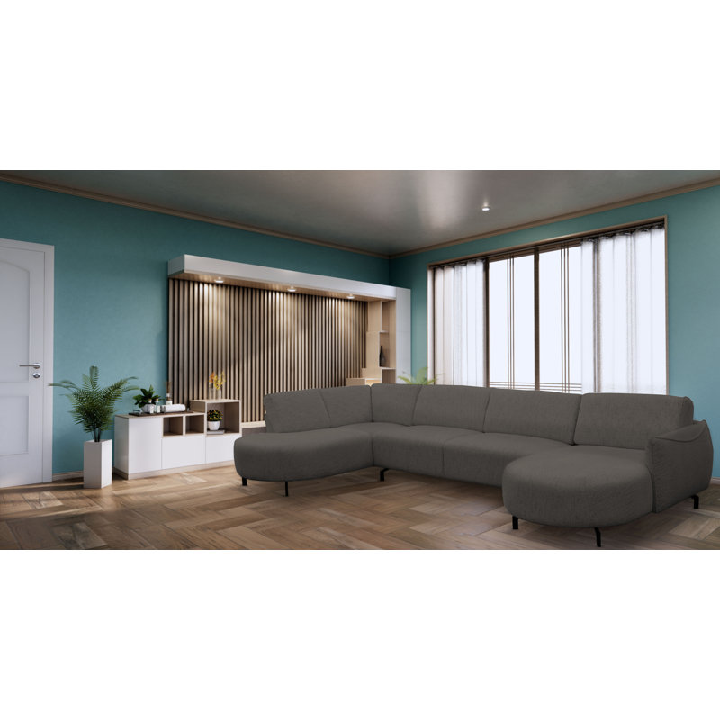 5 Seater Corner Sofa , Left Hand Facing, Brown