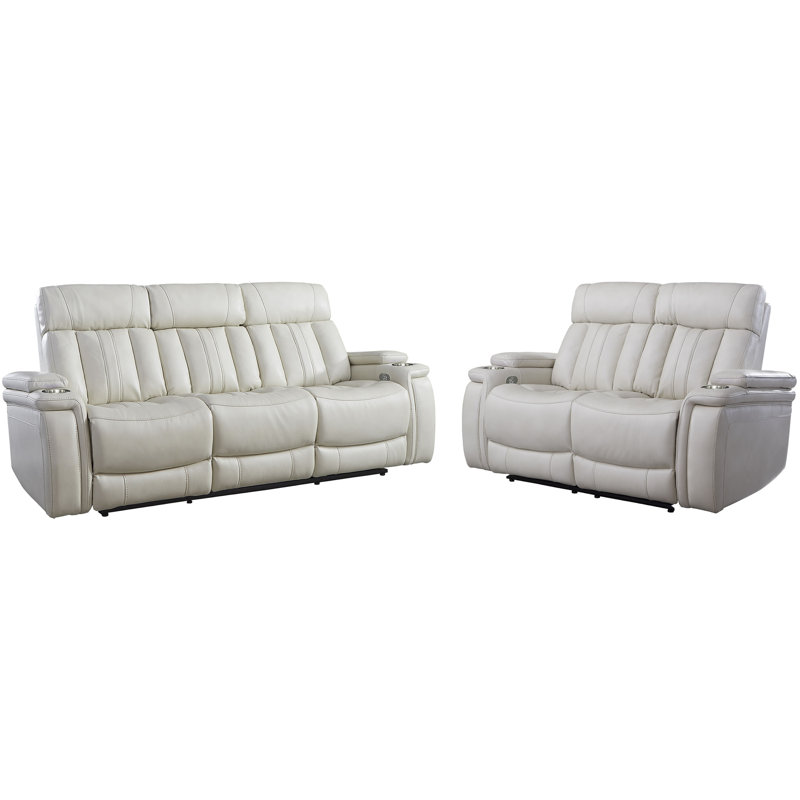 Canapé inclinable électrique et causeuse Batta, Blanc