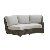 Cypress Point Ocean Terrace 88" Wide Outdoor Wicker Curved Patio Sofa with Sunbrella Cushions