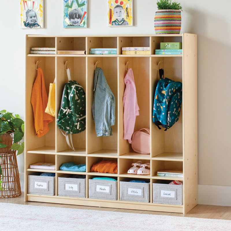 Casier EdQ 5 sections - Naturel, 5, 5 de largeur ou plus, Bois naturel
