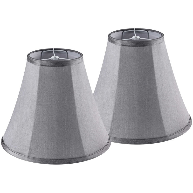 Abat-jour en forme de cloche blanche pour lampe de table H 10,6 po x l 13 po (ensemble de 2), Gris