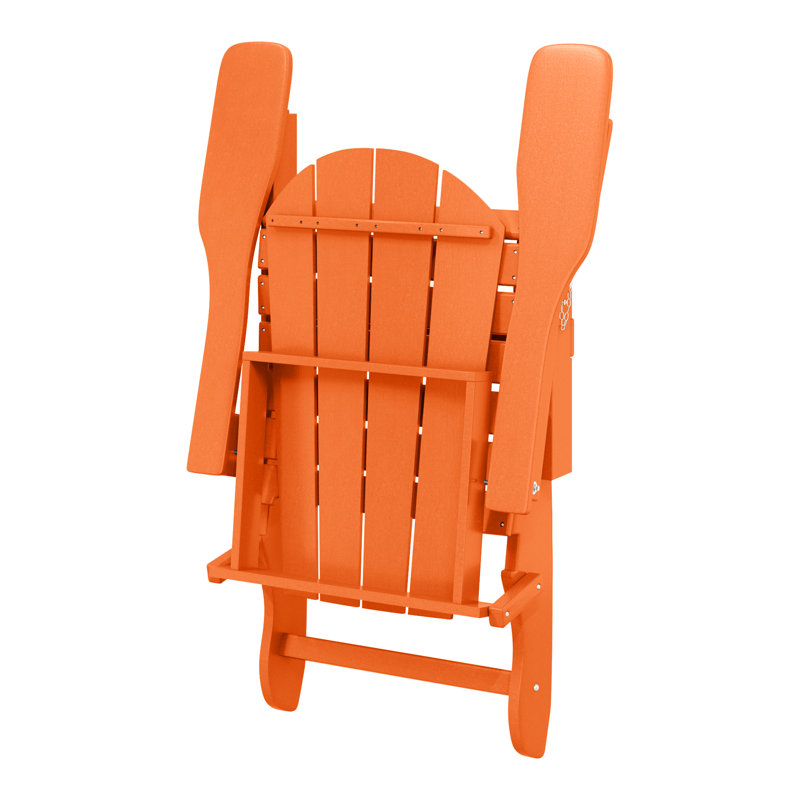 Chaise Adirondack pliante en plastique pour 2 personnes avec table Laguna, Orange