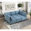 Fauteuil d'appoint modulaire capitonné moderne bleu profond avec rangement caché et structure en bois massif