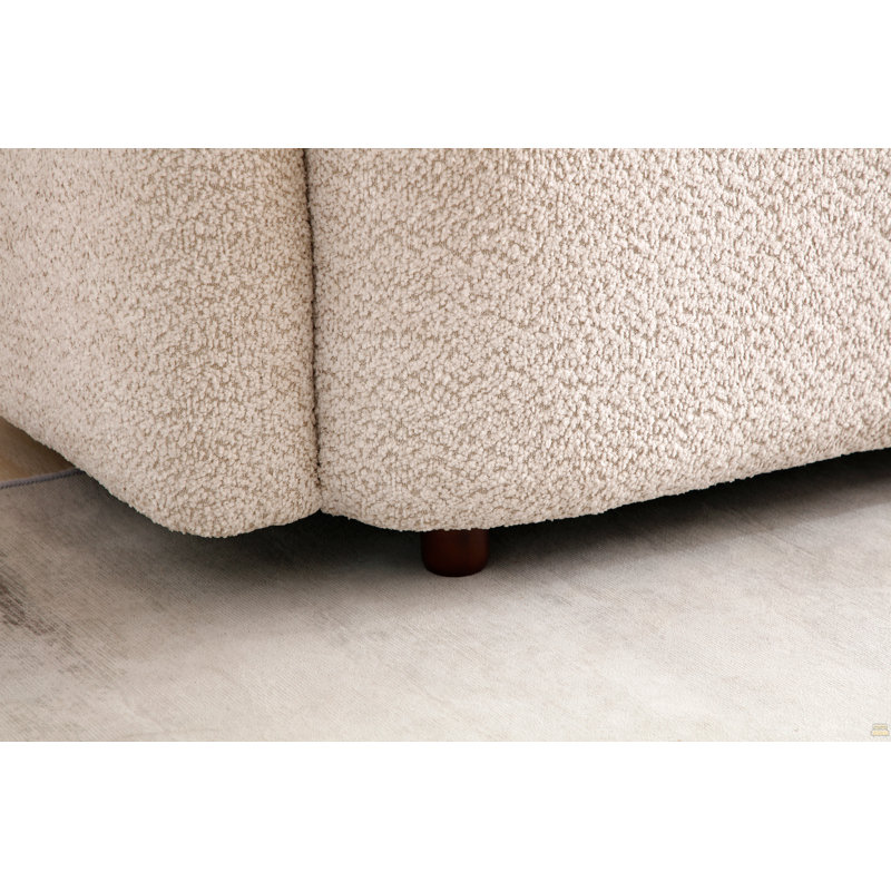 3311, canapé de luxe moderne pour le salon, beige, rembourré et rembourré en molleton Boucle pour bureau personnel, 8 places, beige clair