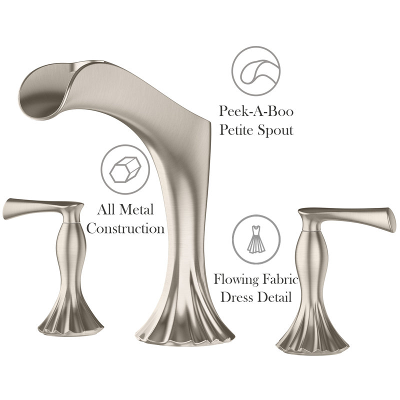 Rhen Double Handle Deck Mounted Roman Tub Faucet Trim, Brushed Nickel