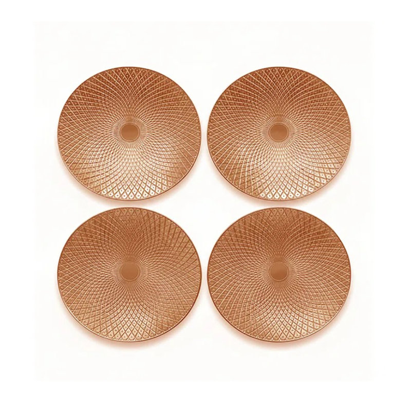 Ensemble de 4 assiettes plates Artemis, Doré