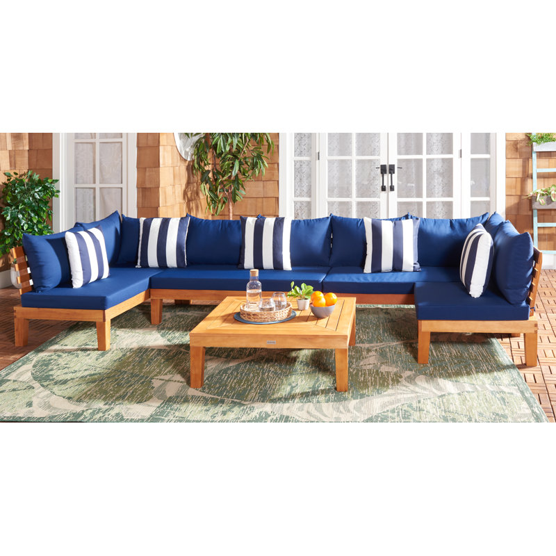 Ensemble de conversation modulaire avec coussins Tokarz, Navy