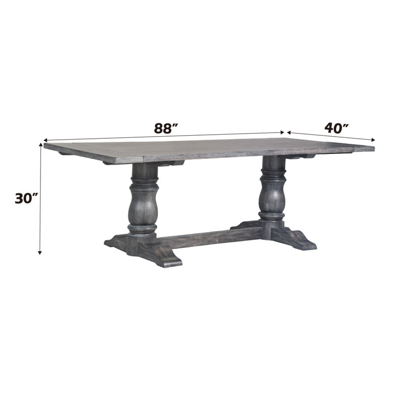 Weathered Gray Finish Dining Table