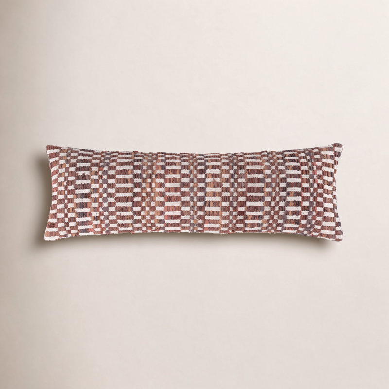 Philips Geometric Cotton Blend Throw Pillow, Cognac, 16"H x 44"W