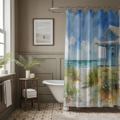 Pastel Beach Horizons - 1 Piece Standard Shower Curtain