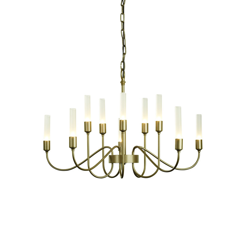 Lisse 10 - Light Candle Style Classic/Traditional Chandelier, Soft Gold