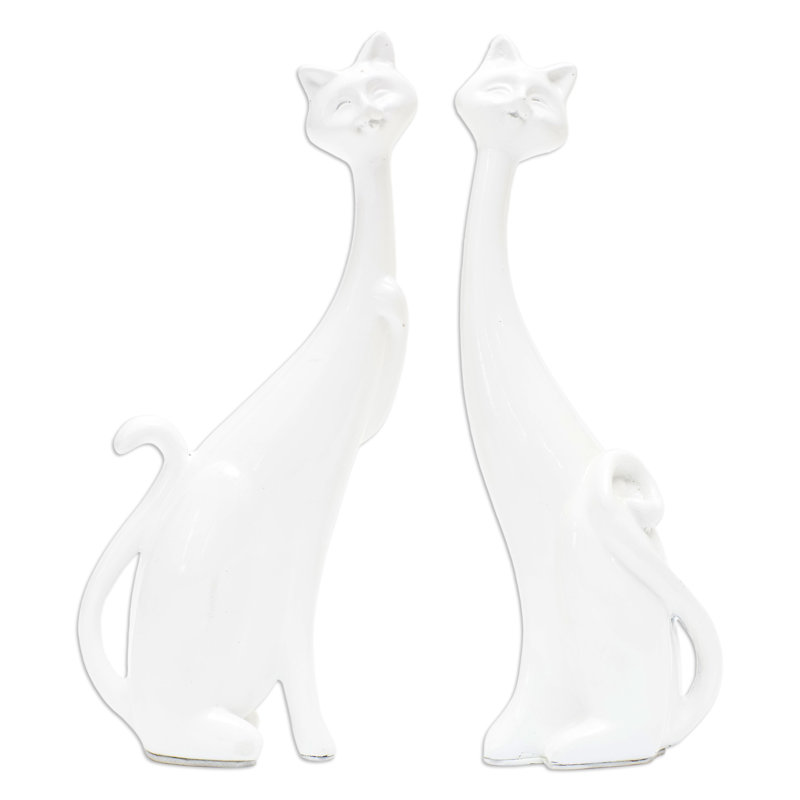 Ensemble de 2 sculptures en ciment Finesse Novica fabriquées à la main