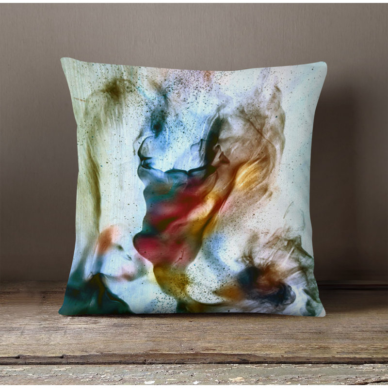 Throw Pillow With Insert, Blue/Red Abstract 3, 20"H x 20"W