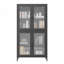Armoire de rangement classique en métal avec 4 portes en verre et 4 tablettes, parfaite pour organiser et exposer à la maison ou au bureau