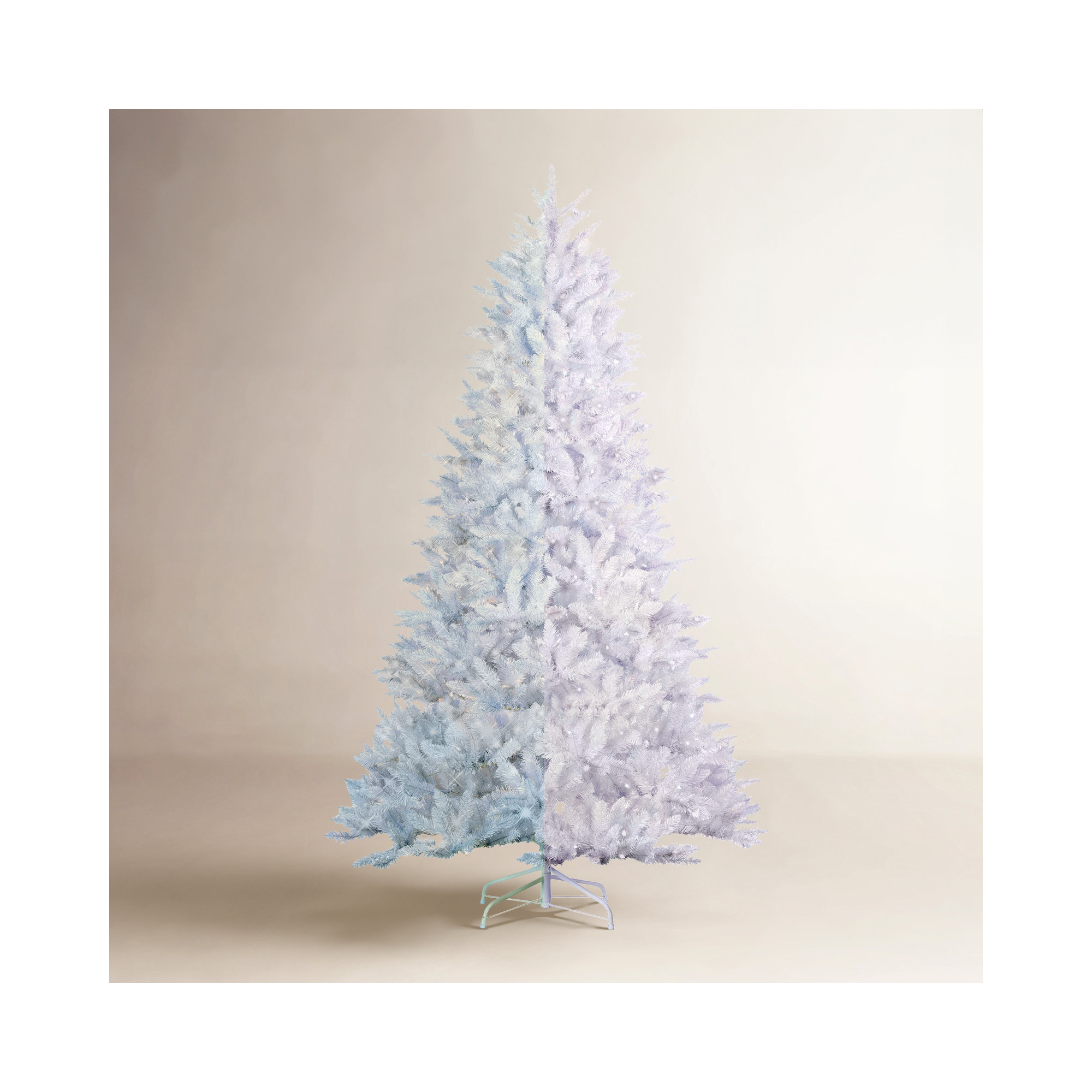 Spectacular 7.5 Foot LED Color Changing White Parkview Pine Christmas Tree