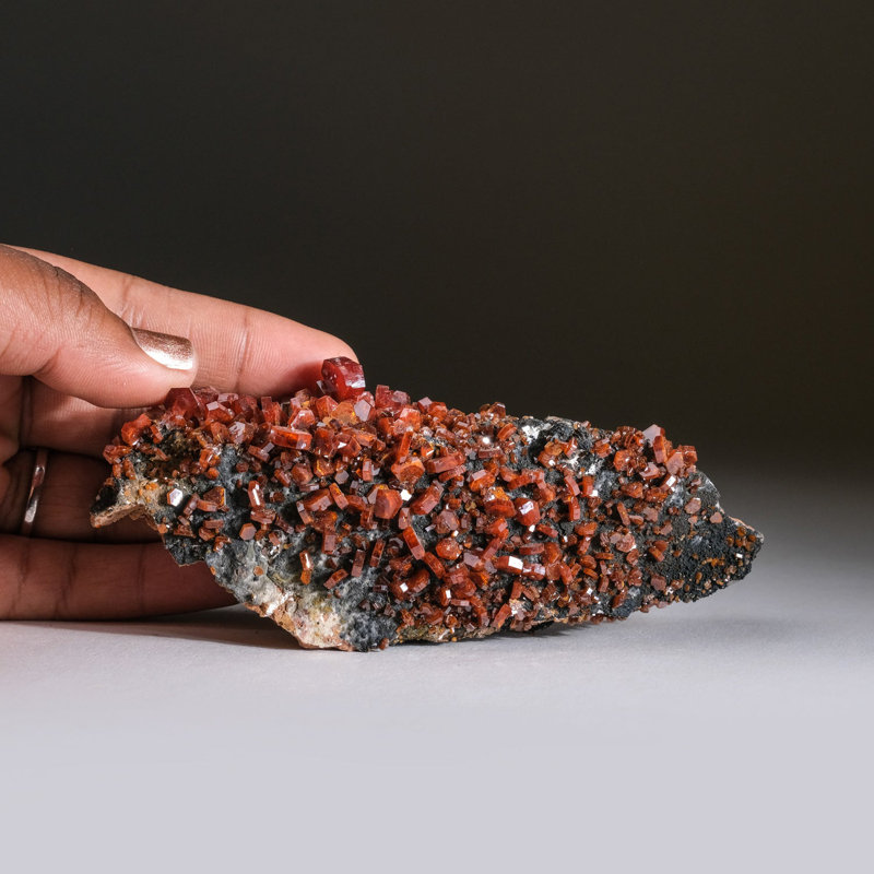 Genuine Vanadinite Crystal Cluster On Matrix from Morocco