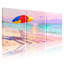 Ensemble de 3 reproductions d'art sur toile, plage et parasol-2132757304