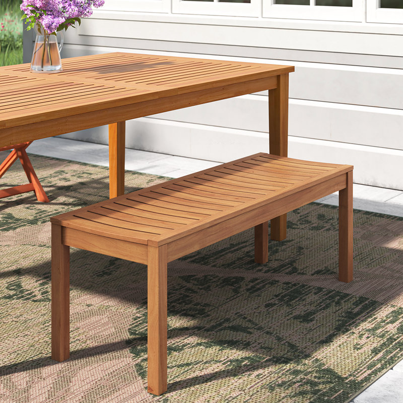 Hille Solid Wood Teak Outdoor Bench
