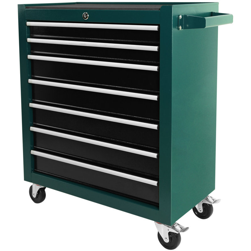 7-Drawer Rolling Tool Cart, Rolling Tool Box On Wheels, Lockable Home Repair Tool Storage Organizer, Tool Chest Cabinet For Mechanic, Garage