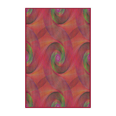 Vert abstrait/Tapis décoratif rouge